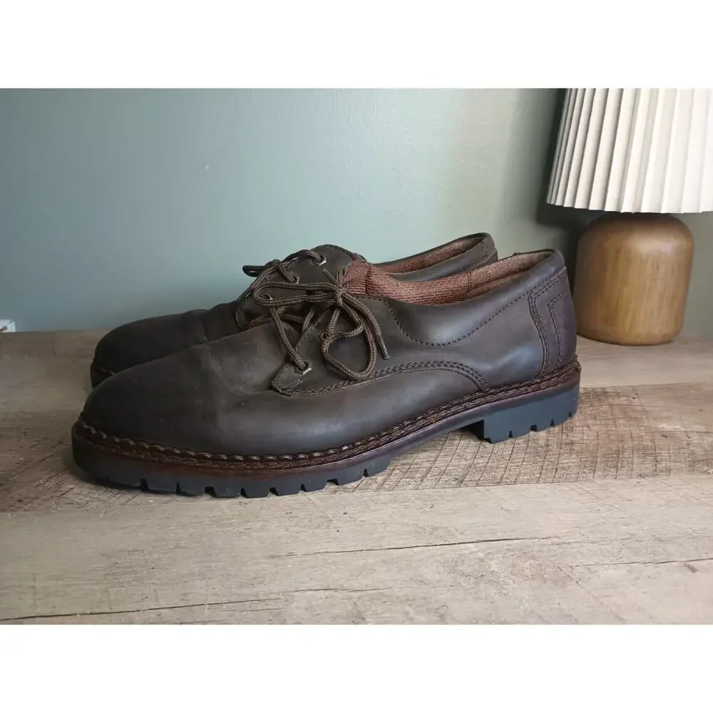 Sonoma Mens Y2K Chunky Leather Oxford Sneakers 12 Brown Grunge Academia 90s